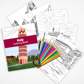 50 Beautiful Italy Printable Coloring Pages For Kids & Adults (INSTANT DOWNLOAD)