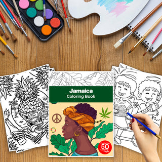 50 Decent Jamaica Printable Coloring Pages For Kids & Adults (INSTANT DOWNLOAD)