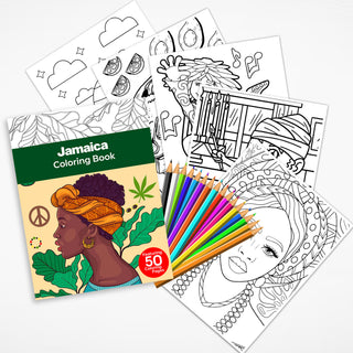 50 Decent Jamaica Printable Coloring Pages For Kids & Adults (INSTANT DOWNLOAD)