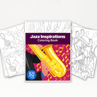 50 Jazz Inspirations Printable Coloring Pages For Kids & Adults (INSTANT DOWNLOAD)