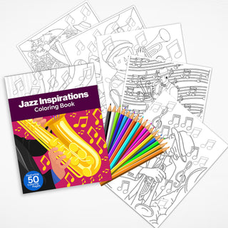 50 Jazz Inspirations Printable Coloring Pages For Kids & Adults (INSTANT DOWNLOAD)