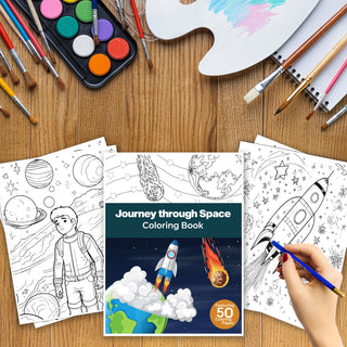 50 Journey Through Space Printable Coloring Pages For Kids & Adults (INSTANT DOWNLOAD)