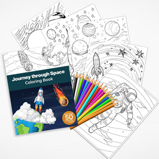 50 Journey Through Space Printable Coloring Pages For Kids & Adults (INSTANT DOWNLOAD)