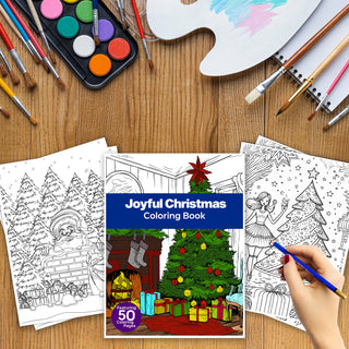 Joyful Christmas Printable Coloring Pages For Kids & Adults (INSTANT DOWNLOAD)