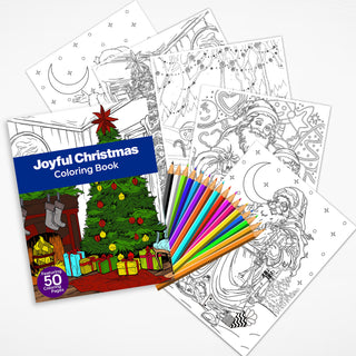 Joyful Christmas Printable Coloring Pages For Kids & Adults (INSTANT DOWNLOAD)