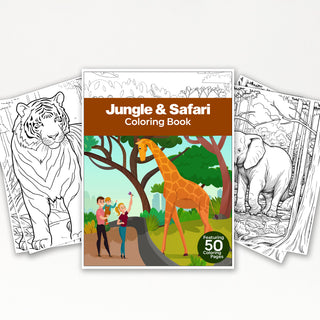 50 Exciting Safari Printable Coloring Pages For Kids & Adults (INSTANT DOWNLOAD)