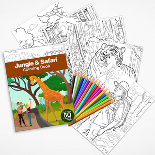 50 Exciting Safari Printable Coloring Pages For Kids & Adults (INSTANT DOWNLOAD)