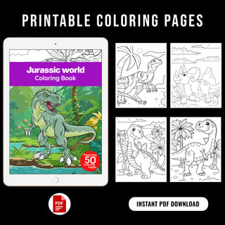 50 Exciting Jurassic World Printable Coloring Pages For Kids & Adults (INSTANT DOWNLOAD)