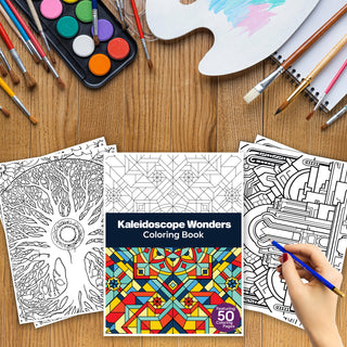 50 Kaleidoscope Wonder Printable Coloring Pages For Kids & Adults (INSTANT DOWNLOAD)