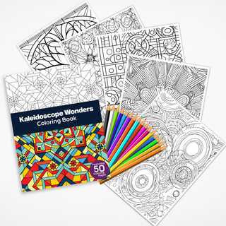 50 Kaleidoscope Wonder Printable Coloring Pages For Kids & Adults (INSTANT DOWNLOAD)