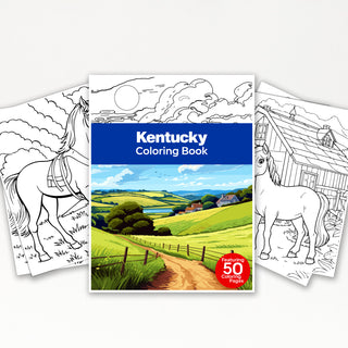 50 Vibrant Kentucky Printable Coloring Pages For Kids & Adults (INSTANT DOWNLOAD)