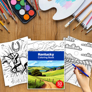 50 Vibrant Kentucky Printable Coloring Pages For Kids & Adults (INSTANT DOWNLOAD)