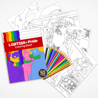 50 LGBTQIA + Pride Printable Coloring Pages For Kids & Adults (INSTANT DOWNLOAD)