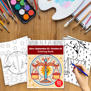 50 Best Libra Printable Coloring Pages For Kids & Adults (INSTANT DOWNLOAD)