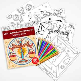 50 Best Libra Printable Coloring Pages For Kids & Adults (INSTANT DOWNLOAD)