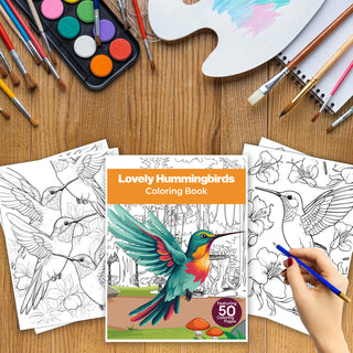 50 Lovely Hummingbird Printable Coloring Pages For Kids & Adults (INSTANT DOWNLOAD)