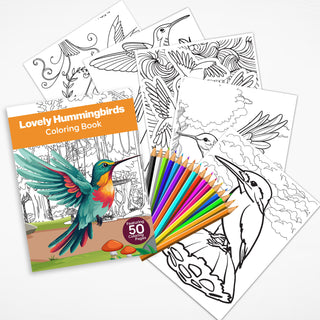 50 Lovely Hummingbird Printable Coloring Pages For Kids & Adults (INSTANT DOWNLOAD)