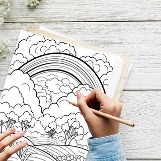 50 Lucky Rainbow Printable Coloring Pages For Kids & Adults (INSTANT DOWNLOAD)