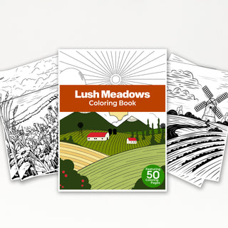 50 Lush Meadows Printable Coloring Pages For Kids & Adults (INSTANT DOWNLOAD)