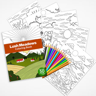 50 Lush Meadows Printable Coloring Pages For Kids & Adults (INSTANT DOWNLOAD)