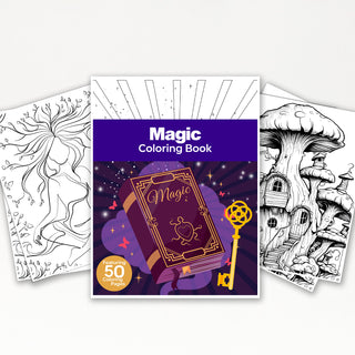 50 Enchanting Magic Printable Coloring Pages For Kids & Adults (INSTANT DOWNLOAD)