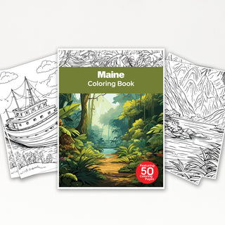 50 Vibrant Maine Printable Coloring Pages For Kids & Adults (INSTANT DOWNLOAD)