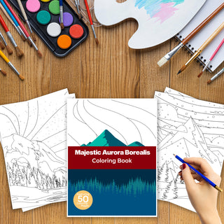 50 Majestic Aurora Borealis Printable Coloring Pages For Kids & Adults (INSTANT DOWNLOAD)