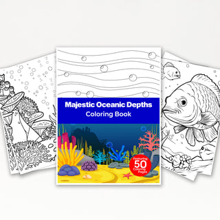 50 Majestic Oceanic Depths Printable Coloring Pages For Kids And Adults (INSTANT DOWNLOAD)