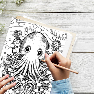 50 Majestic Oceanic Depths Printable Coloring Pages For Kids And Adults (INSTANT DOWNLOAD)