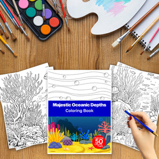 50 Majestic Oceanic Depths Printable Coloring Pages For Kids And Adults (INSTANT DOWNLOAD)