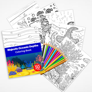 50 Majestic Oceanic Depths Printable Coloring Pages For Kids And Adults (INSTANT DOWNLOAD)