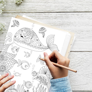 50 Majestic Ocean Printable Coloring Pages For Kids & Adults (INSTANT DOWNLOAD)