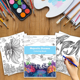 50 Majestic Ocean Printable Coloring Pages For Kids & Adults (INSTANT DOWNLOAD)