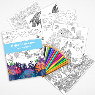 50 Majestic Ocean Printable Coloring Pages For Kids & Adults (INSTANT DOWNLOAD)