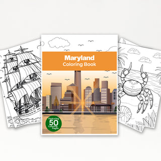 50 Vibrant Maryland Printable Coloring Pages For Kids & Adults (INSTANT DOWNLOAD)