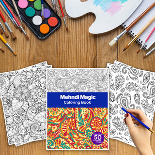 50 Mehndi Magic Printable Coloring Pages For Kids & Adults (INSTANT DOWNLOAD)