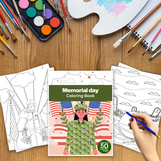 50 Patriotic Memorial Day Printable Coloring Pages For Kids & Adults (INSTANT DOWNLOAD)