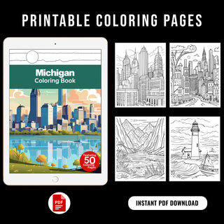 50 Mesmerizing Michigan Printable Coloring Pages For Adults & Kids (INSTANT DOWNLOAD)