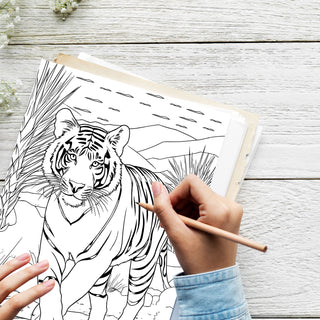 50 Majestic Tiger Printable Coloring Pages For Kids & Adults (INSTANT DOWNLOAD)