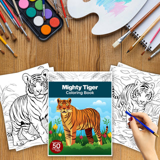 50 Majestic Tiger Printable Coloring Pages For Kids & Adults (INSTANT DOWNLOAD)