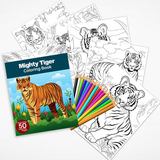 50 Majestic Tiger Printable Coloring Pages For Kids & Adults (INSTANT DOWNLOAD)