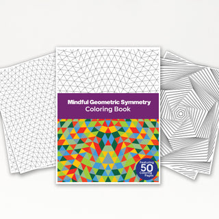 50 Mindful Geometric Symmetry Printable Coloring Pages For Kids & Adults (INSTANT DOWNLOAD)