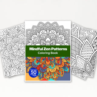 Mindful Zen Pattern Coloring Book For Kids & Adults (INSTANT DOWNLOAD)