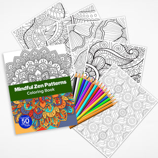 Mindful Zen Pattern Coloring Book For Kids & Adults (INSTANT DOWNLOAD)