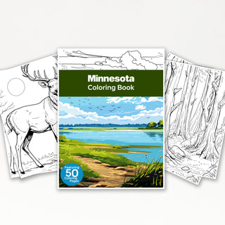 50 Mesmerizing Minnesota Printable Coloring Pages For Adults & Kids (INSTANT DOWNLOAD)