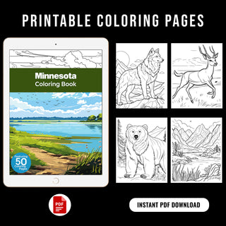 50 Mesmerizing Minnesota Printable Coloring Pages For Adults & Kids (INSTANT DOWNLOAD)