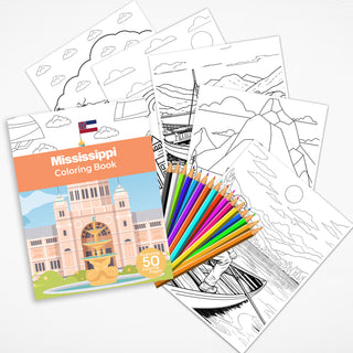 50 Amazing Mississippi Printable Coloring Pages For Adults & Kids (INSTANT DOWNLOAD)