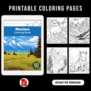 50 Mesmerizing Montana Printable Coloring Pages For Adults & Kids (INSTANT DOWNLOAD)