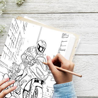 50 Exciting Motorcycle Printable Coloring Pages For Kids & Adults (INSTANT DOWNLOAD)