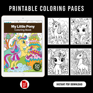 50 My Little Pony Printable Coloring Pages For Kids & Adults (INSTANT DOWNLOAD)